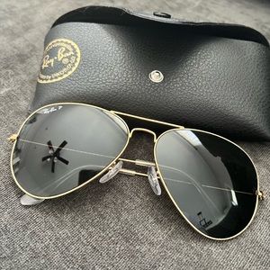 Ray-Ban 62mm Oversize Polarized Aviator Sunglasses